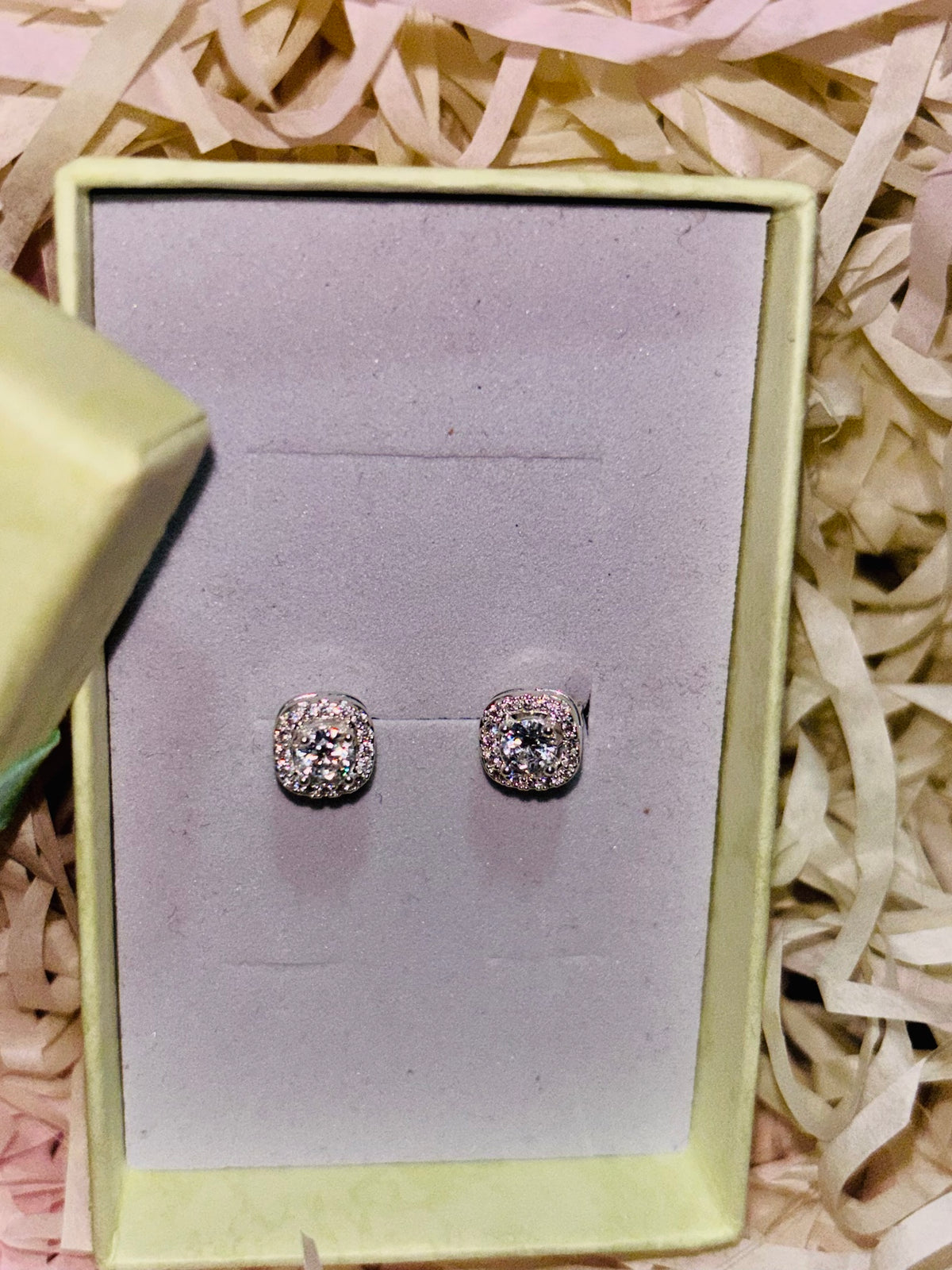 Aros de plata 925 - Halo cuadrado