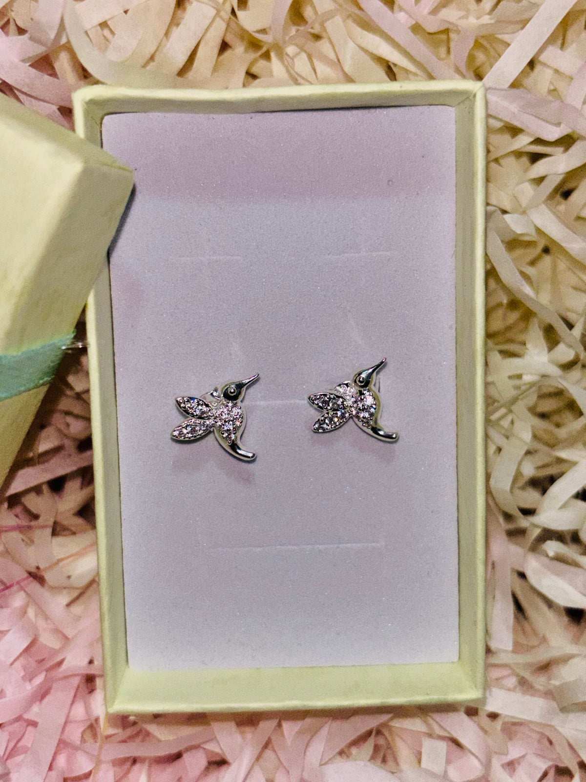 Aros de plata 925 - Colibrí con circones