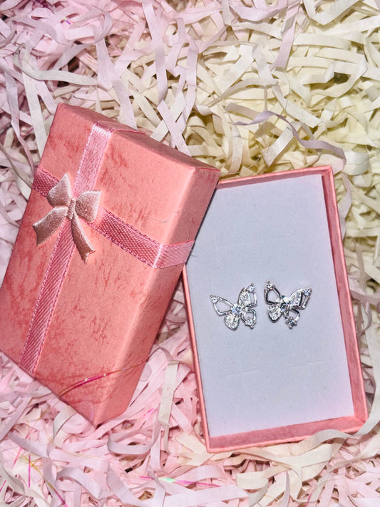Aros de plata 925 - Mariposa