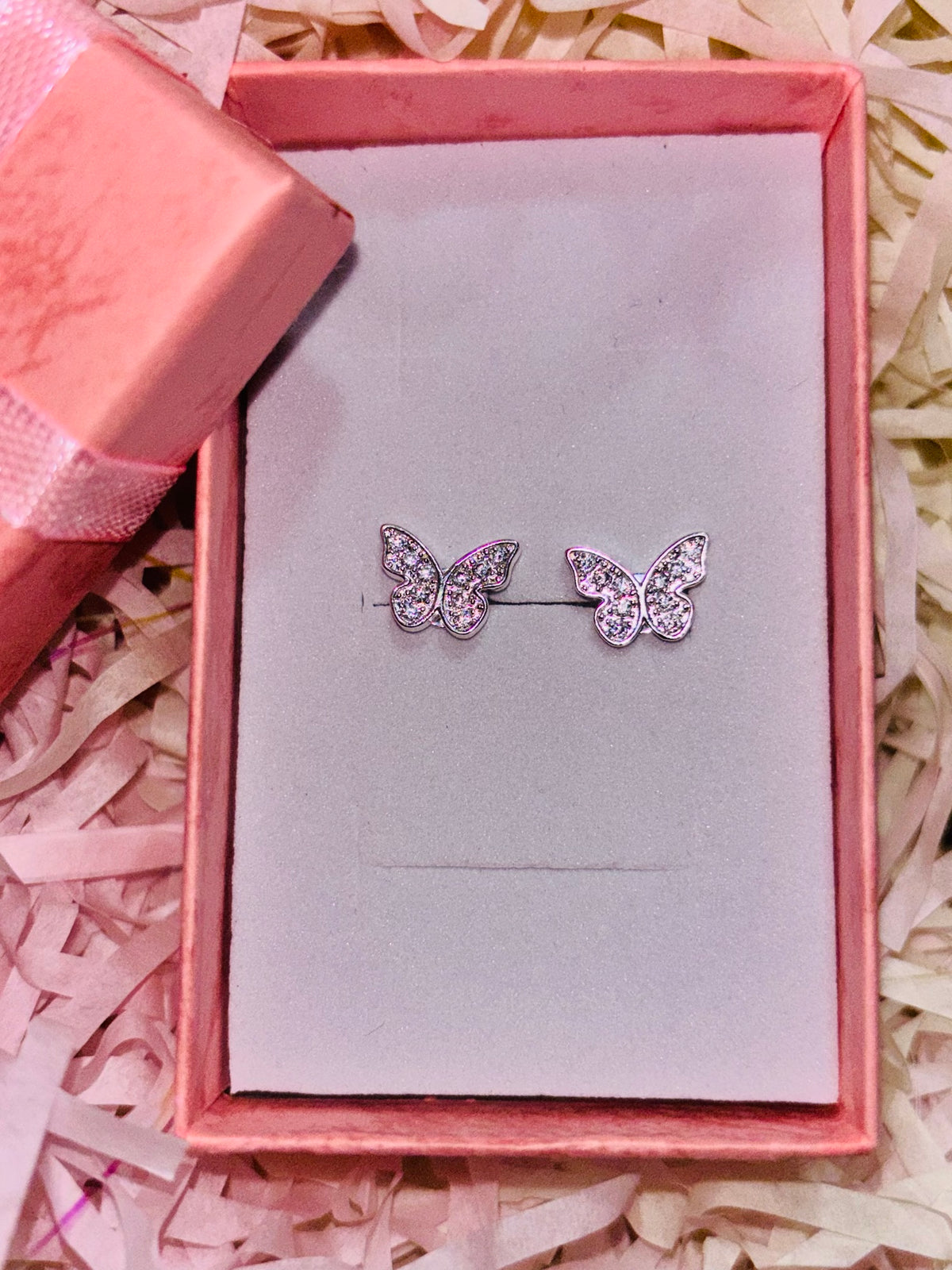 Aros de plata 925 - Mariposa con circones