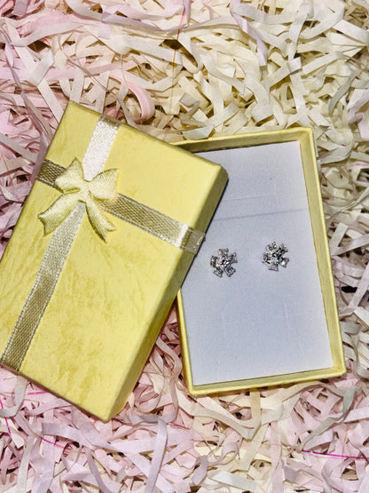 Aros de plata 925 - Flor con mariposa central
