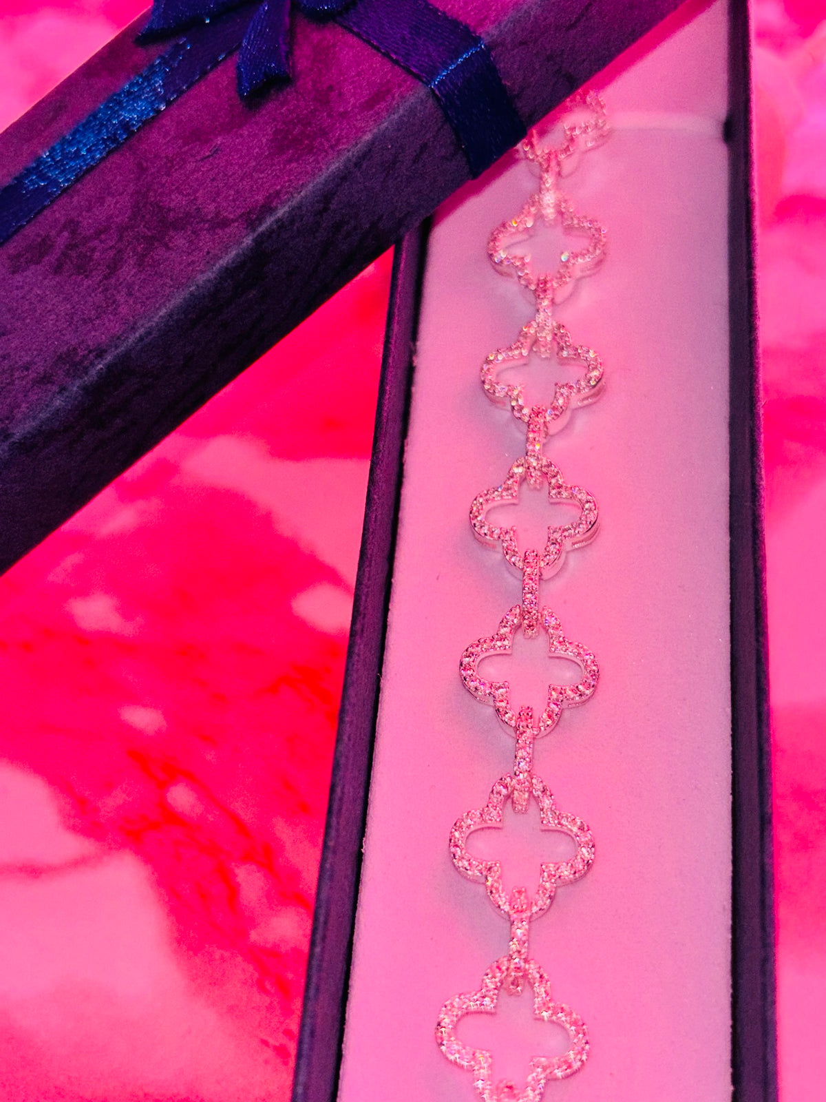 Pulsera de plata 925 - Tréboles con microcircones
